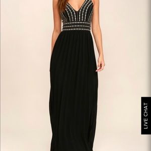 Embroidered black maxi dress from lulus
